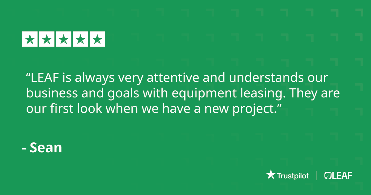 LEAFCommercial's tweet photo. Great to hear, Sean! Your business deserves a team that listens, collaborates, and delivers solutions that fit not just the asset, but the vision behind it. Thanks for the review!

#TestimonialTuesday #FinanceForSuccess #EquipmentFinance https://t.co/EhEA4oj5d6