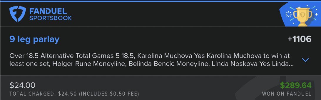 tmsheavyhitters's tweet image. HOLY CRAP WE DID IT AGAIN! CASH IT! 🎾✅

Tennis Giveaway Parlay +1106 ✅

B2B sweeps and 3 in the last week. WTF. 

LINK: t.me/+b4voyGDrQBIwZ…

#PrizePicks #soccerpicks #Picks #underdog #POTD #wakeandcash
#fanduel #PrizePicksMLB #Itsgoodtoberight  #MLB #MLBPlayoffs #Tennis