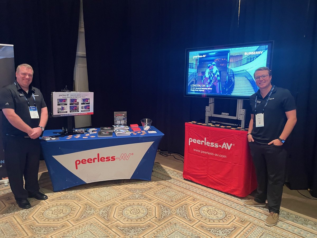 Peerless-AV (@peerlessav) on Twitter photo Are you at the <a href="/AlmoProAV/">Almo Pro AV</a> E4 Experience in Chicago?
Be sure to come say hello to our amazing sales team and learn more about the SEAMLESS Connect Universal dvLED Mounting Systems and other incredible digital signage solutions.
It has been an exciting show so far! 👏 Are you at the <a href="/AlmoProAV/">Almo Pro AV</a> E4 Experience in Chicago?
Be sure to come say hello to our amazing sales team and learn more about the SEAMLESS Connect Universal dvLED Mounting Systems and other incredible digital signage solutions.
It has been an exciting show so far! 👏