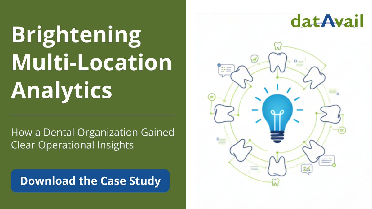 datavail's tweet image. Operational visibility drives smarter growth. See how a #dental group modernized its #data environment to improve forecasting, reporting, and decision-making through a unified #analytics approach. Read the case study: datavail.com/resources/how-…
#DataAnalytics #BusinessIntelligence