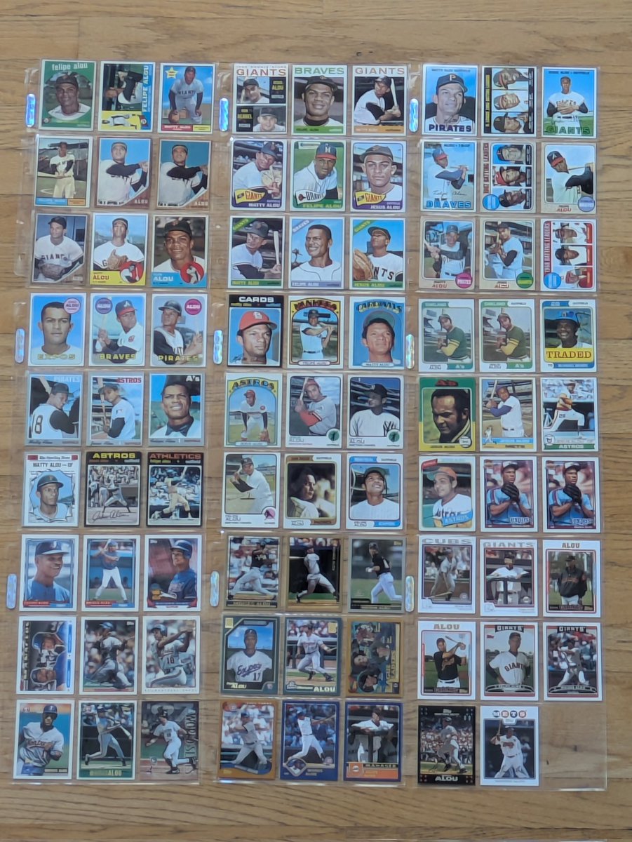 Have you ever wondered what the Alou family Topps flagship run looks like from 59-08?

I have the lone cousin José Sosa, need to work on cousin Mel Rojas, and if Topps made manager cards, I'd add Luis Rojas to the pages.

🇩🇴⚾