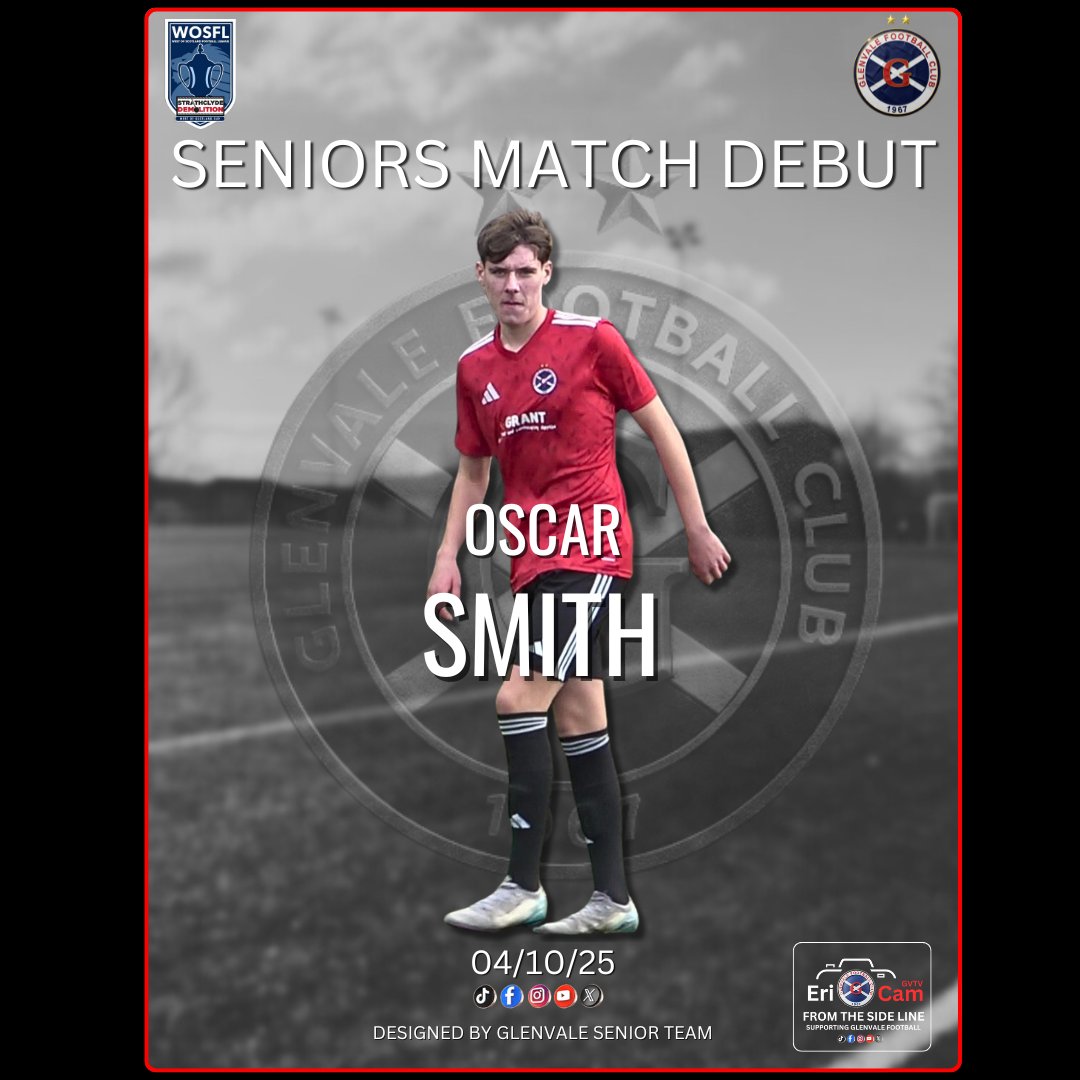 Well done to these you men (Sam Anderson &amp; Oscar Smith) making their 1st team debut in Saturday's Strathclyde Demolition West Of Scotland League Cup win, over Lugar Boswell Thistle FC!🟥⬛️