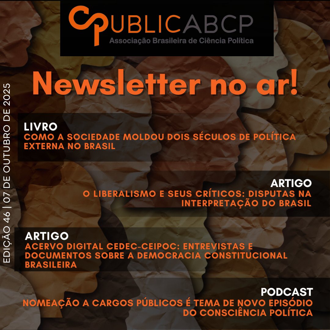 ABCP_bot's tweet image. 📢 Nova newsletter do PublicABCP🔶

Confira a curadoria de conteúdo desta quinzena:

#ABCP #publicabcp #CiênciaPolítica #politicalscience
#cienciapolitica
