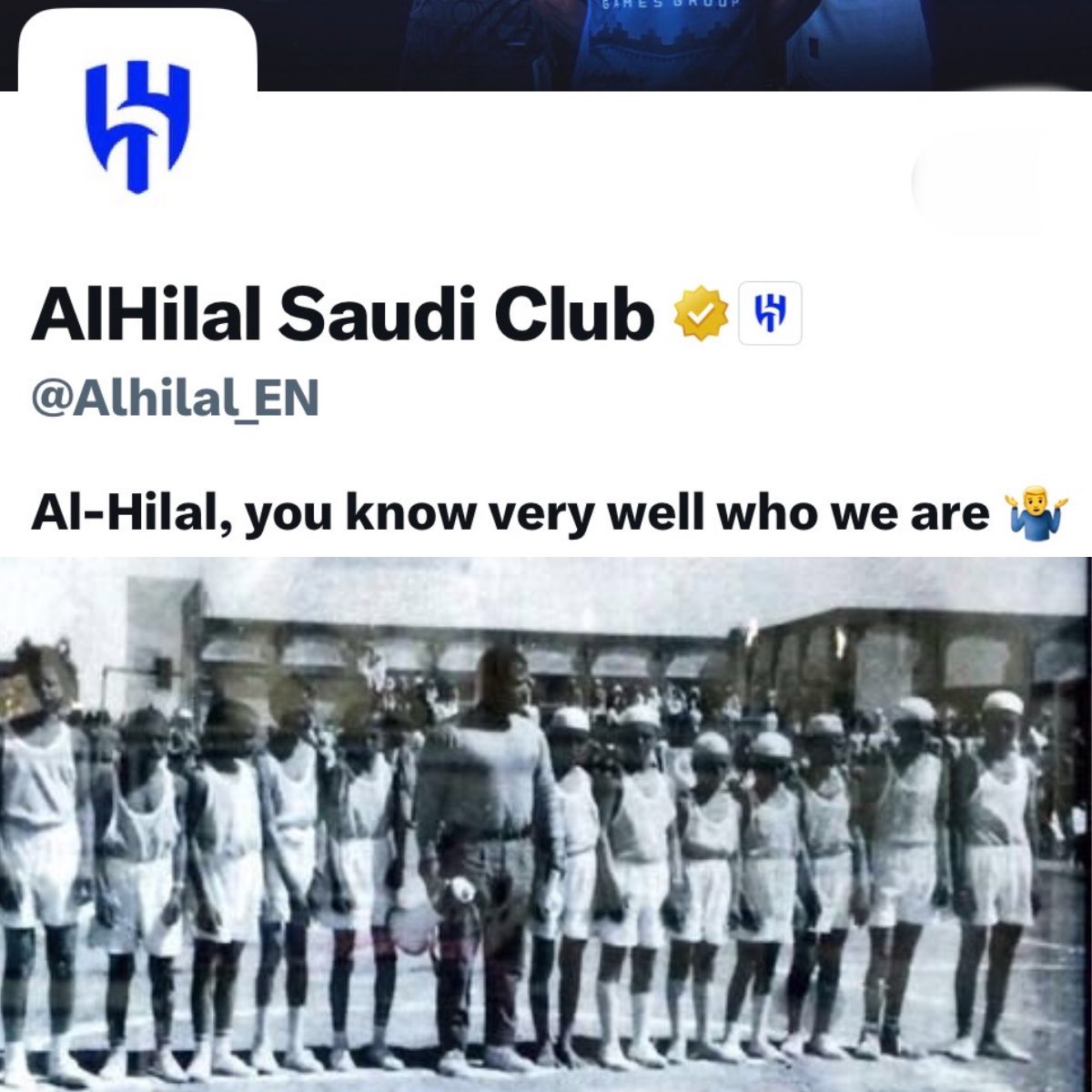 xTheKhalid's tweet photo. We know who you are…
You used to be known as the “Olympic Club”. A branch of Al-Shabab Club, and your players were recognized for wearing a Taqiyah.
#AlShababFC
#AlHilal https://t.co/HvzJi6OVpB