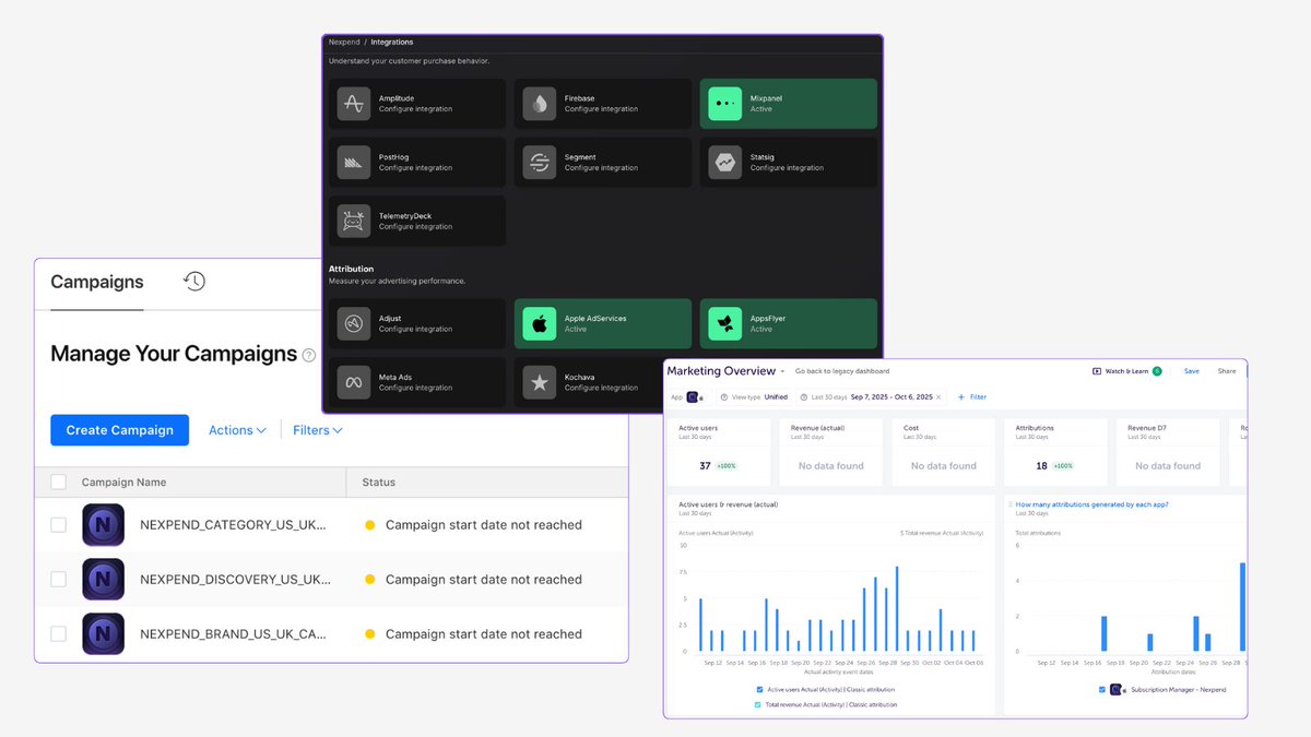 mstdayoub's tweet image. 🟣 Nexpend app update
Preorder ready on App Store — releasing in less than 48 hours
✅ Mixpanel for analytics
✅ Sentry for crash reporting
✅ RevenueCat for payments
✅ Apple Ads for acquisition
✅ Appsflyer as MMP for attribution
Everything integrated.
Everything connected.…