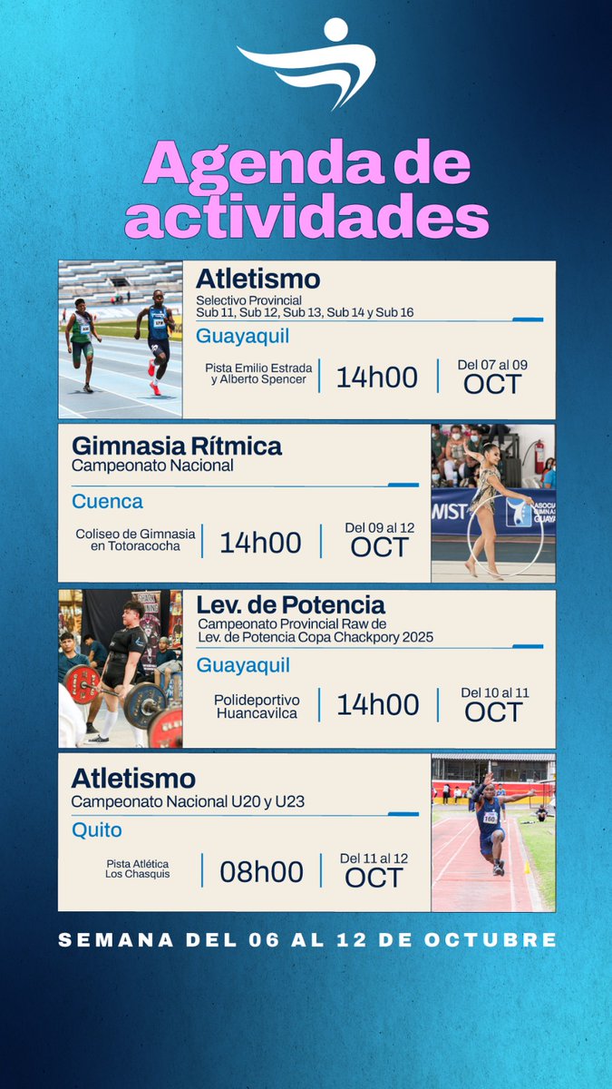 ▶️ AGENDA DE ACTIVIDADES 

#GuayasAlienta 🔥