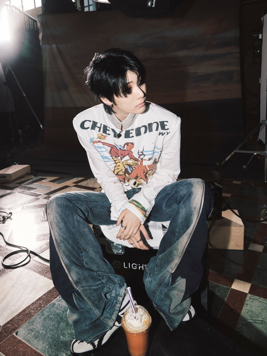 Between the calm glow of studio lights and the quiet rhythm of the camera shutter, he stands effortlessly capturing the essence of stillness and charm in every frame — Photo : Pause ver. | What if..: Behind The Scenes