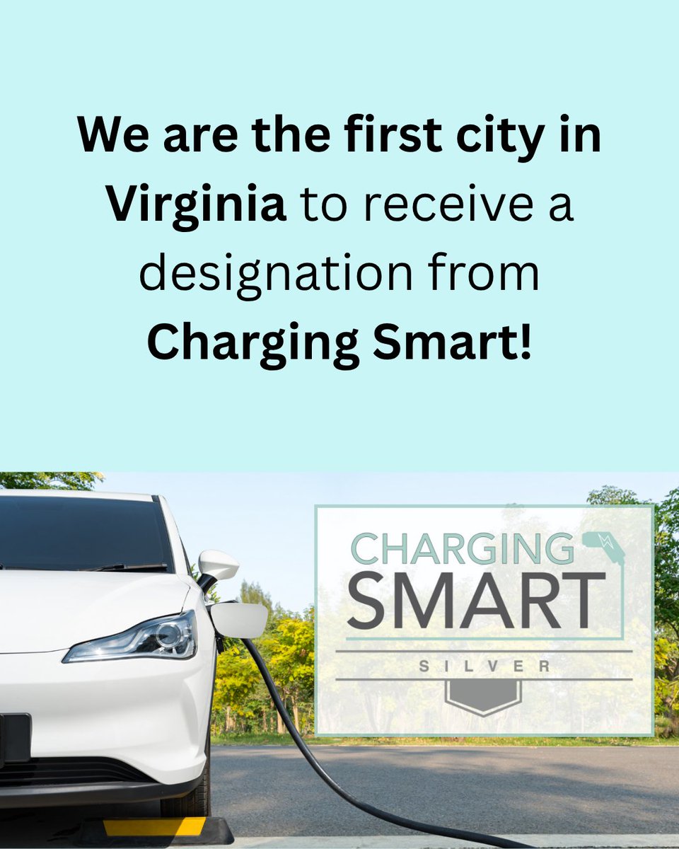 The City of Alexandria has been designated #ChargingSmart Silver for making #ElectricVehicle charging more accessible for residents and businesses! We're proud to be a national leader in removing barriers to the deployment of EVs