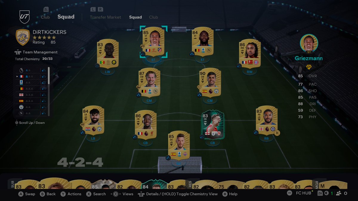 GeekNamedMike's tweet image. My ultimate team on #FC26 is coming along nicely. Still yet to score an ABSOLUTE banger but having a lot of fun with this year&apos;s title

#ad #Switch2