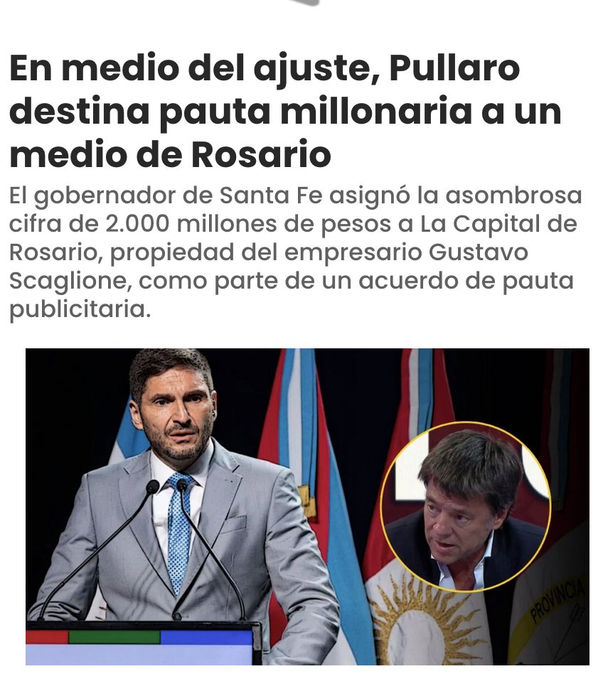 Y también se podrían hacer escuelas con los 2.000 millones de pesos (sin actualizar por inflación) que Pullaro uso para la pauta de un medio amigo