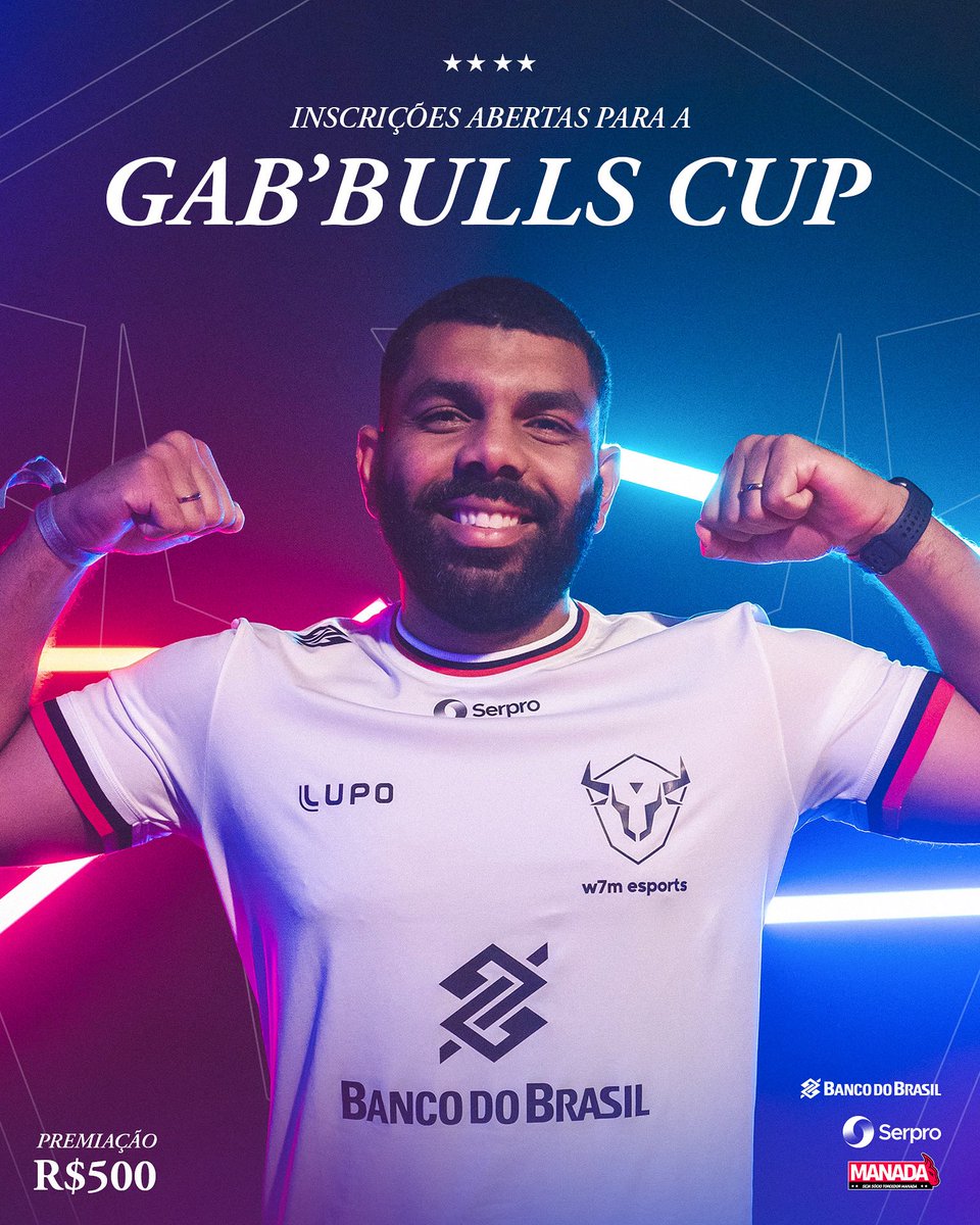 Mostre que você é o craque do EAFC na GabBulls Cup 🔥

Tá pronto pra competir entre os melhores? As inscrições abrem hoje e fecham quando atingirem 64 participantes, então corre pra garantir a sua vaga!!

🗓️ 08/10, às 18h
📺 Gabgol7, Rafifa e muito mais
💰 R$500
🎁 Sorteio de