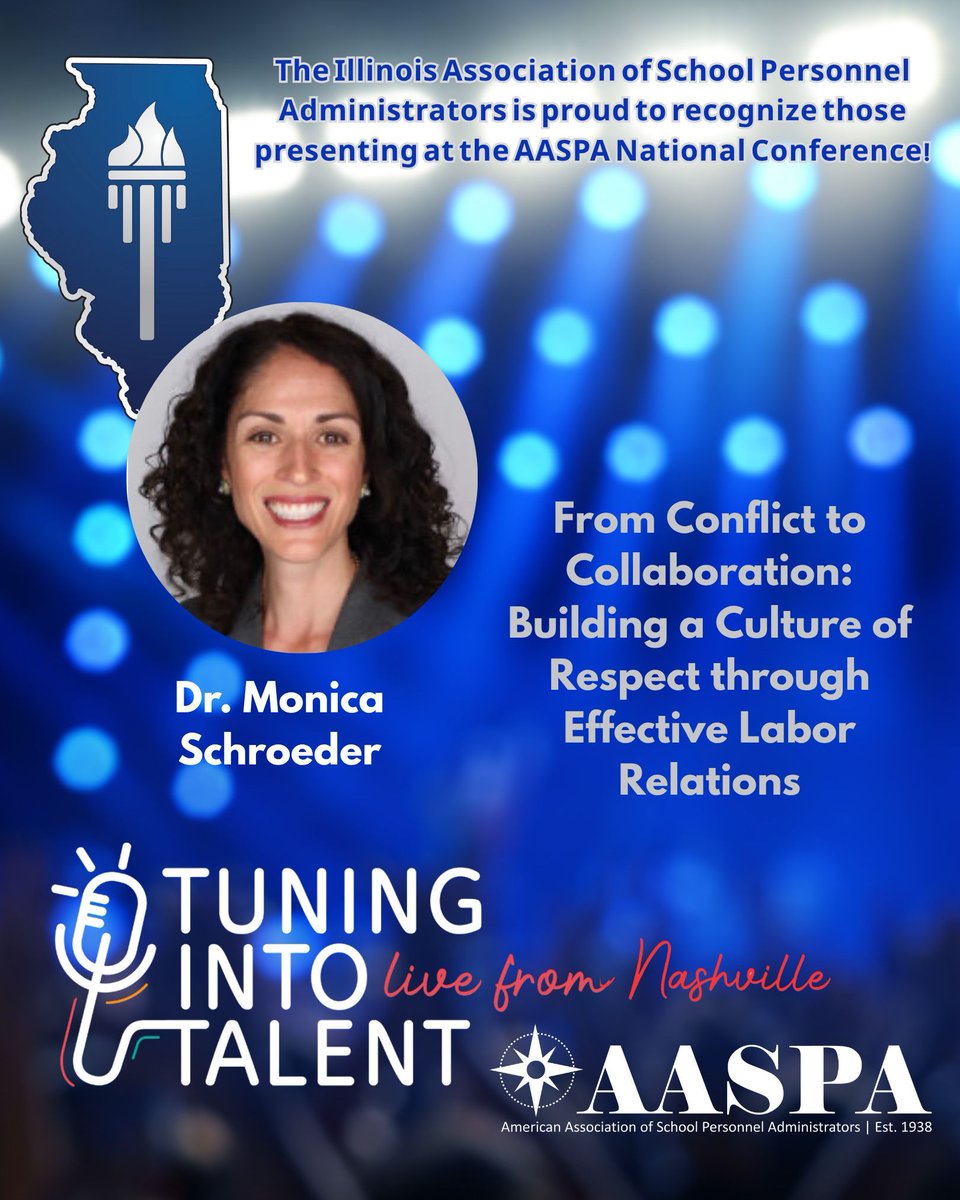 _IASPA_'s tweet image. #BigNews @MShroeder6 is one the 20 Illinois Administrators presenting @_AASPA_ 87th Annual Conference!  Kudos to all of the #ILHRLeaders who are giving back! #TuningIntoTalent #aaspaconference #K12Talent