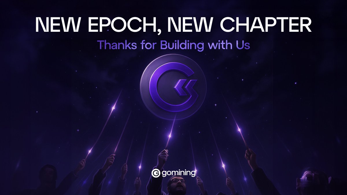 ⏳ Epoch 5 has ended. Epoch 6 is next.

🔥 60M tokens burned 
💰 56M tokens minted
📤 Current supply: 407M tokens

Epoch 6 just started.

Full breakdown: gomining.com/blog/epoch-5-i…