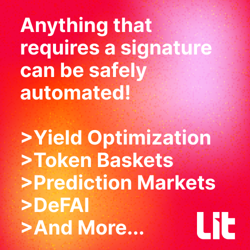 LitProtocol's tweet image. Wallets have a problem: idle funds aren’t working.

Users miss out on yield, and wallets miss out on revenue.

The fix? Automation within cryptographic guardrails.
If you’re building a wallet and want to unlock this, our DMs are open. 🚀