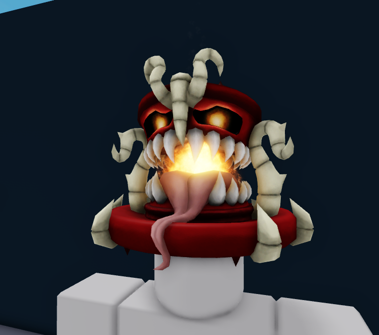 VolcanicRBLX's tweet photo. Cool addon for hiccups improved helm I spent way too much time making, working on a matching clothing set and a bowtie for it as well.

Nightmayor top hat can be bought here:
https://t.co/UPUtjRaezd https://t.co/9K2onDA9HD