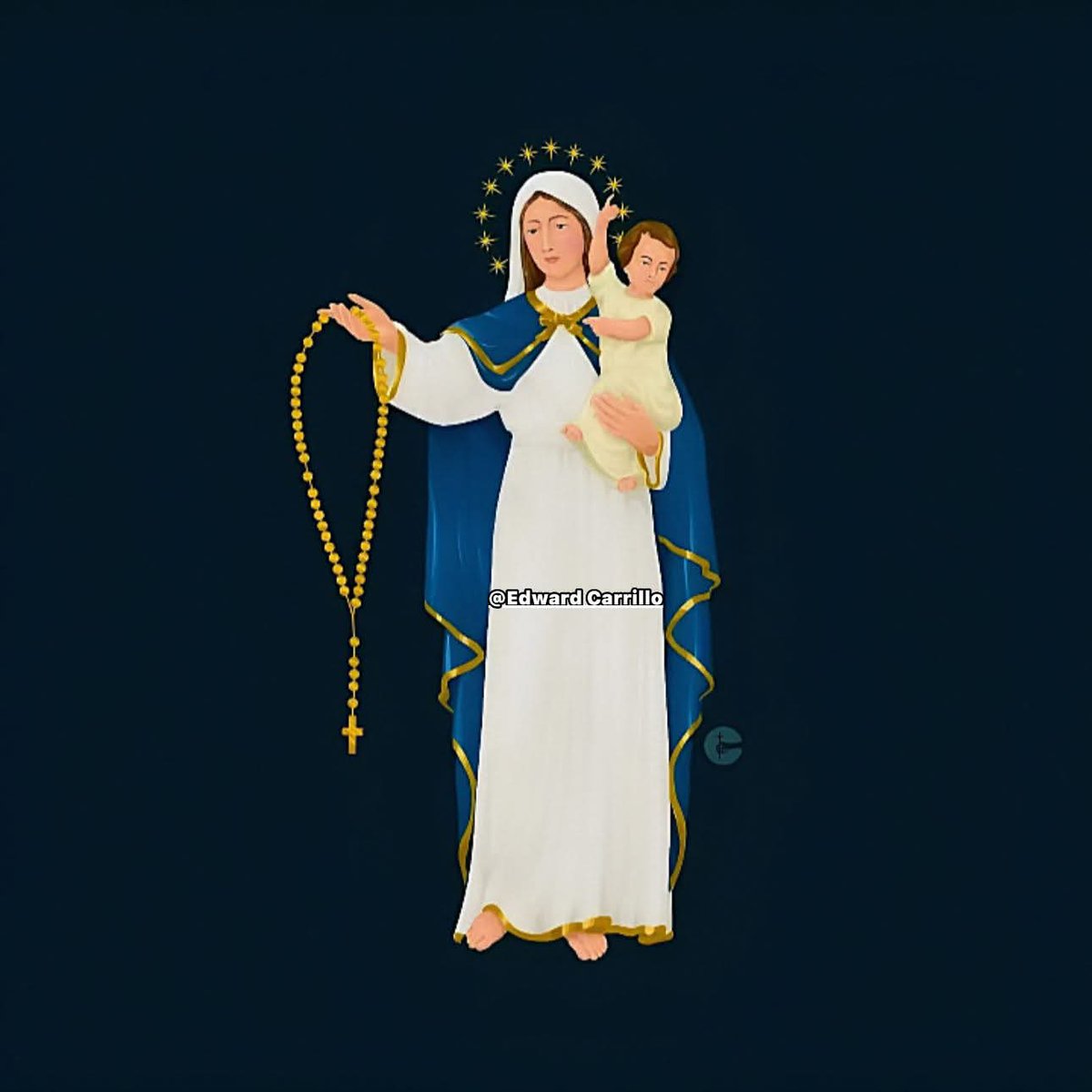 ¡Feliz día de nuestra Señora del Rosario! 💙👑