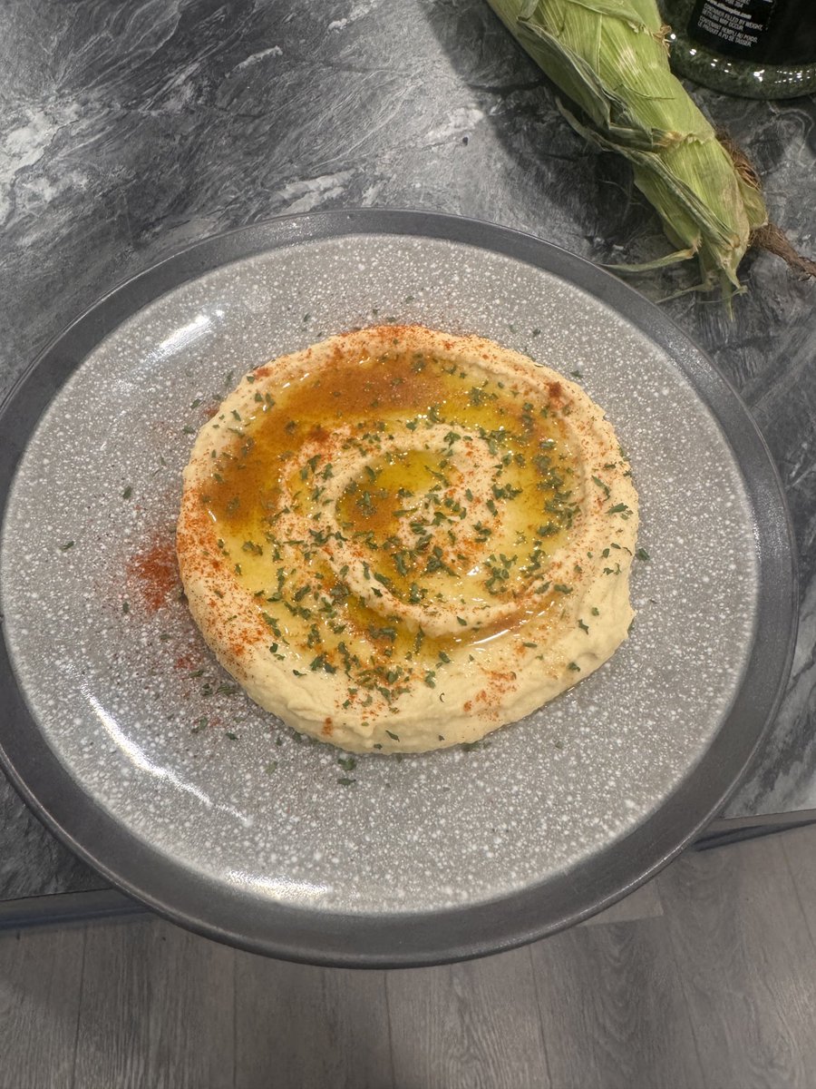 Tried my kitchen skills at hummus. Turned out excellent. But one pound of chickpeas makes a lot of hummus!