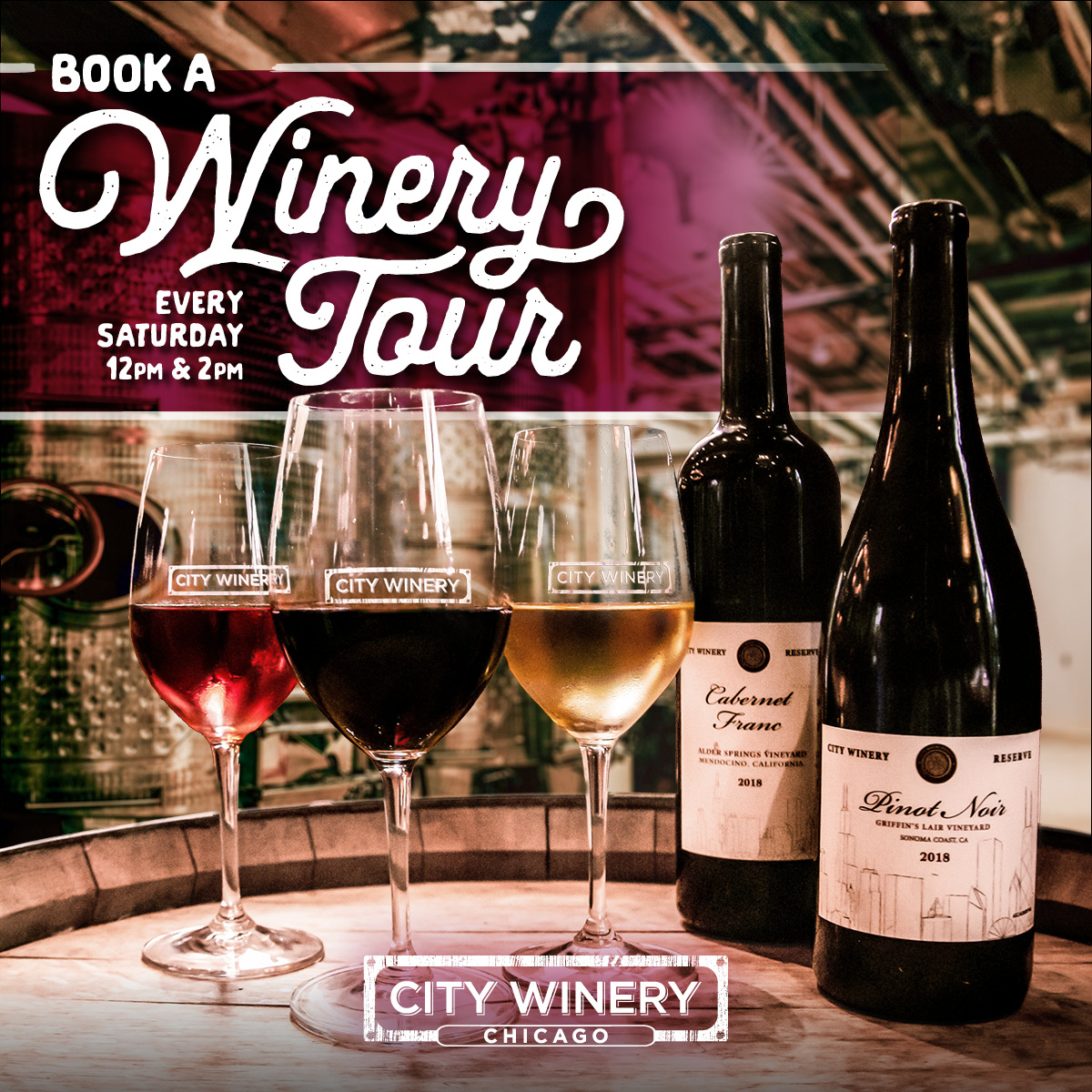 🍷Discover Chicago’s only working winery in the West Loop! Join our friends at City Winery Chicago for behind-the-scenes tours plus tastings of their handcrafted wines every Saturday. Perfect for wine lovers and curious sippers alike! Book your tour today! hubs.ly/Q03Mr7bn0