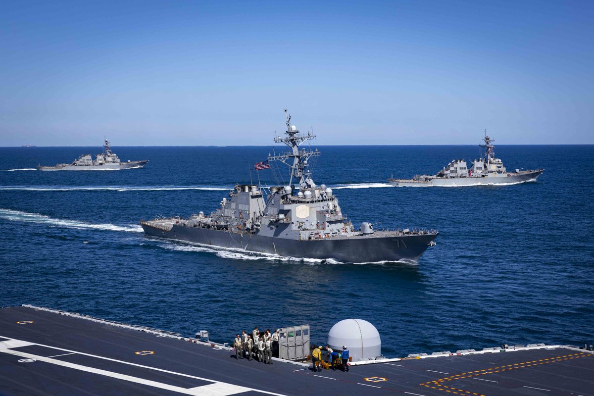 USNavy's tweet photo. ⚓Naval Power in Action! 🇺🇸

The Titans of the Sea Presidential Review showcased the U.S. Navy's maritime capabilities, celebrating 250 years of sailing the globe in defense of freedom.

#Navy250 @SECNAV https://t.co/3BC3BrlV57