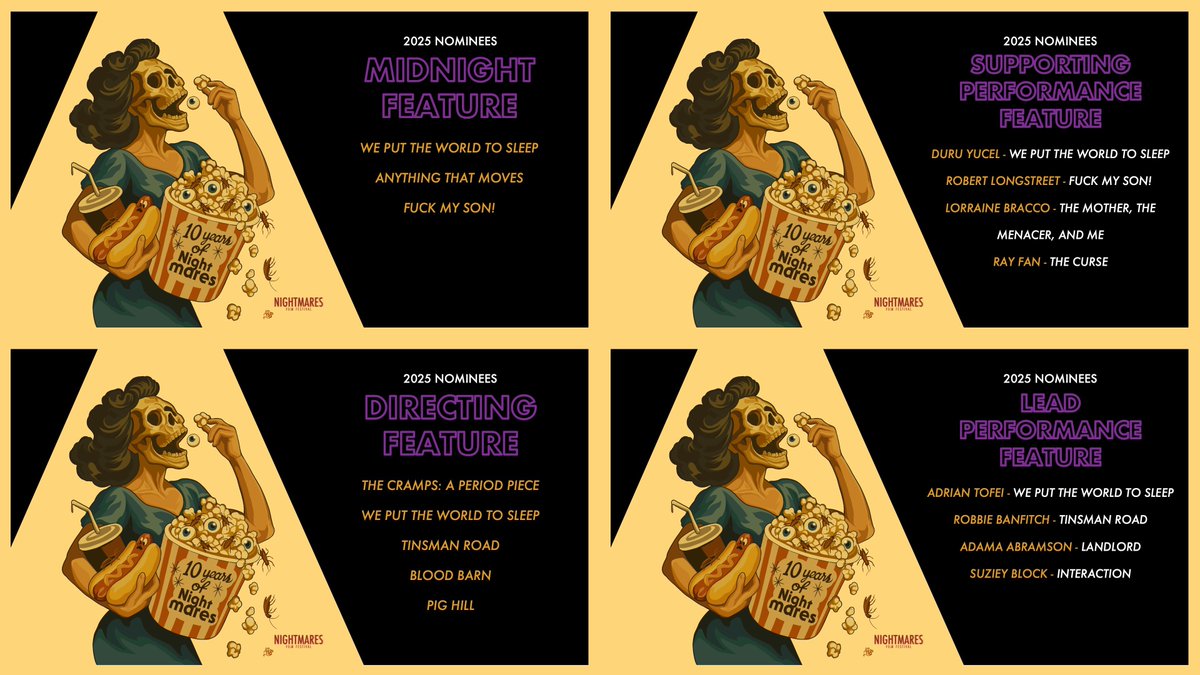 INCREDIBLE NEWS: We just received 4 AWARD NOMINATIONS for We Put the World to Sleep at <a href="/NightmaresFest/">Nightmares Film Festival</a> the "Cannes of horror"!!!! Best Midnight Feature, Best Supporting Performance for <a href="/realDuruYucel/">Duru Yücel</a>, and I personally got Best Directing &amp; Best Lead Performance!!

The Midnight