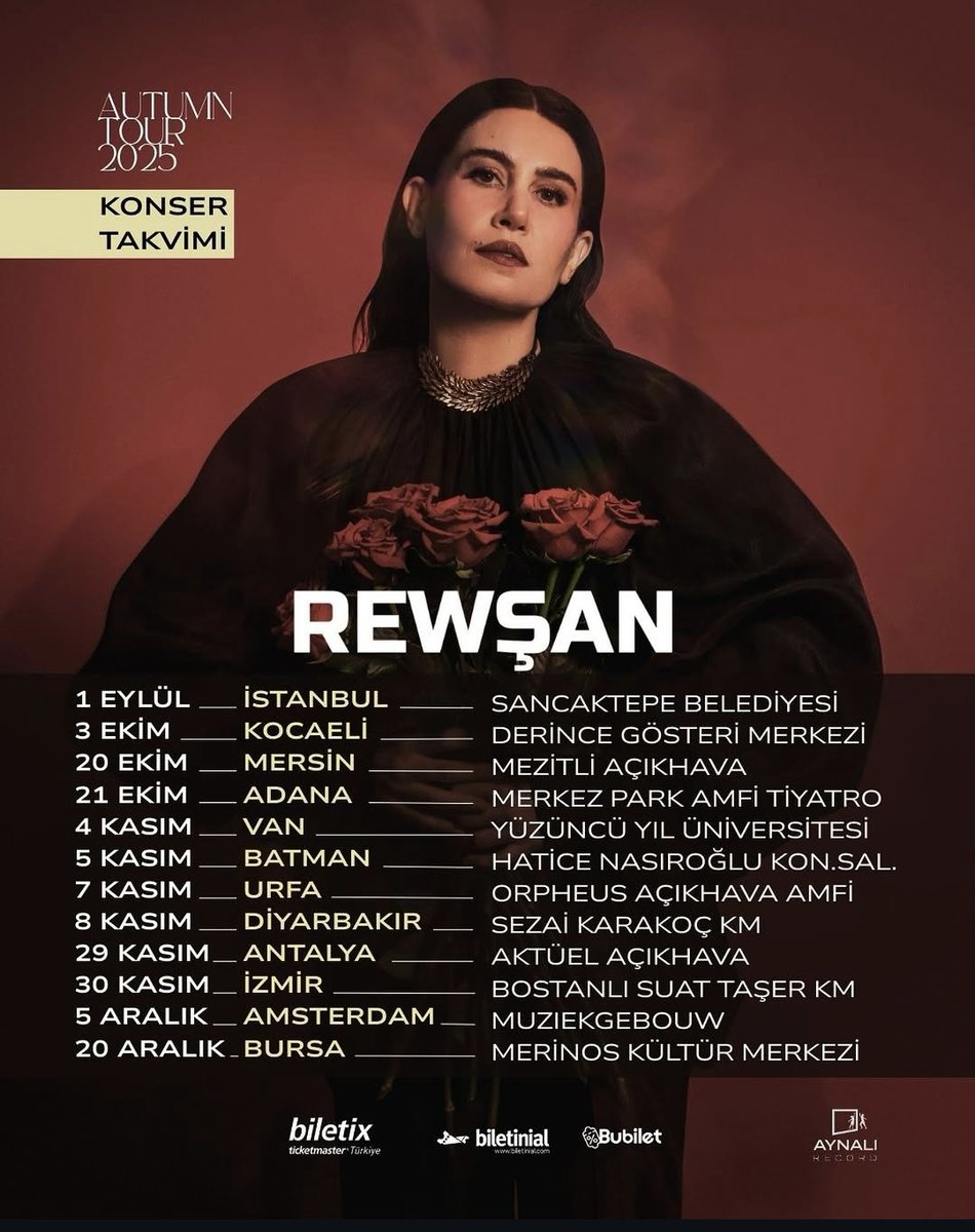 ZeweAkay's tweet photo. Belirtilen tarihlerde Van Yüzüncü Yıl Üniversitesi Kapalı Spor Salonu’nda @taramamedova’nın, yine aynı salonda ve Diyarbakır Sezai Karakoç Kültür Merkezi’nde @rewsanceliker’in vereceği konserleri BOYKOT EDİYORUZ!

Rojin Kabaiş’in ölüm yıl dönümünden yalnızca bir hafta sonra, kaçırıldığı üniversitede bu olayı örtbas edenlerin eşliğinde düzenlenecek konserleri KABUL ETMİYORUZ!

Adalet, müzikle susturulamaz!

Tüm halkımızı bilet satış noktalarından uzak durmaya; duyarlılık, dayanışma ve adalet için sesimizi birlikte yükseltmeye çağırıyoruz.

#TaraRewşanBoykot