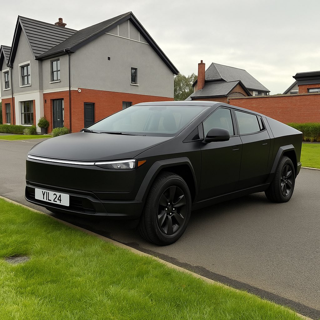PeterLayland's tweet photo. Cybertruck finally arrives in the UK! Thanks @elonmusk https://t.co/G4DnK7qwTu