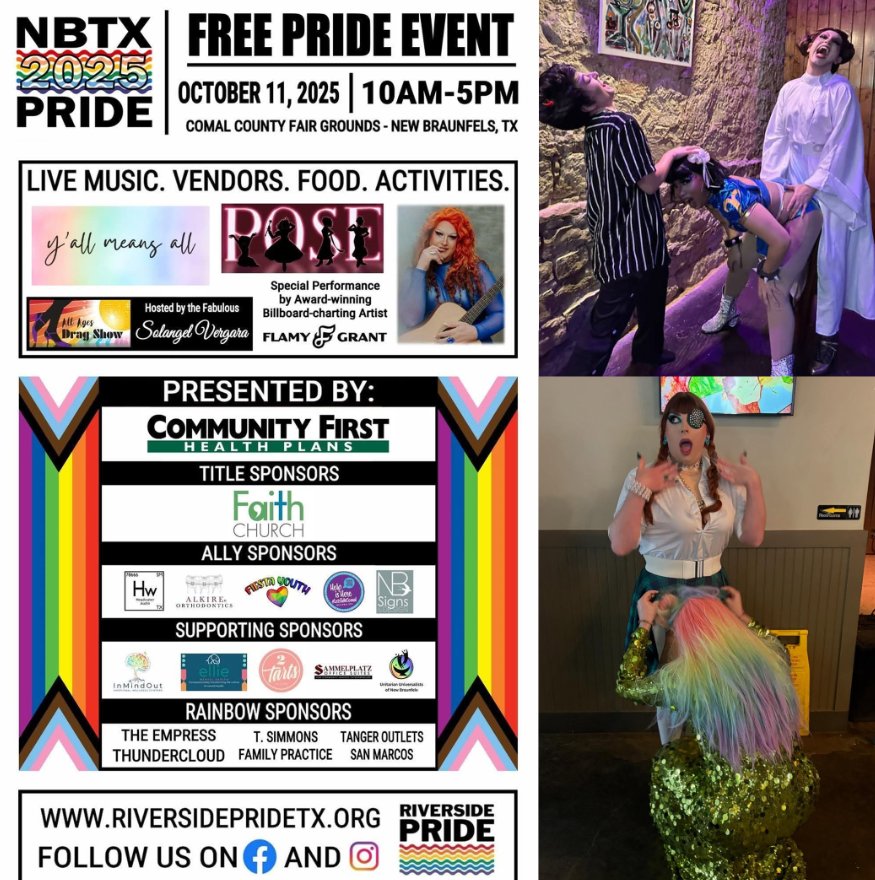 WokeSlayerUSA's tweet image. Parents in New Braunfels, TX ⚠️ A free Pride event this weekend features an all-ages drag performance. Check event details &amp;amp; decide what’s best for your family. #CommunityUpdate&quot;