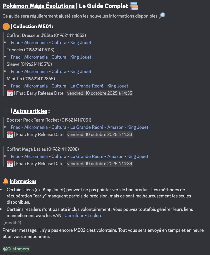 Chez Steal services on propose pas uniquement des monitors mais égalment des guides sorties avec early Links pour nos clients... !
