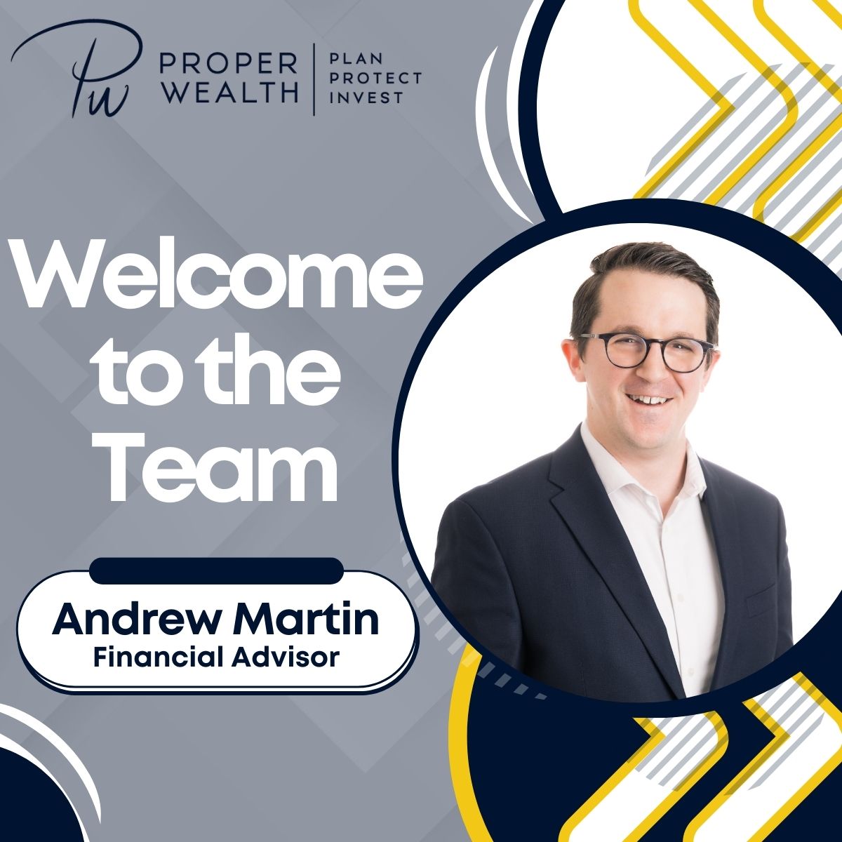 Proper_Wealth's tweet image. Welcome Andrew Martin! Andrew is a CERTIFIED FINANCIAL PLANNER® &amp;amp; CPA with degrees in Business Administration &amp;amp; Accounting. His favorite part of the job is helping clients bring clarity to their financial lives bit.ly/4nSMKf0 #ProperWealth #FinancialAdvisor #MeetTheTeam