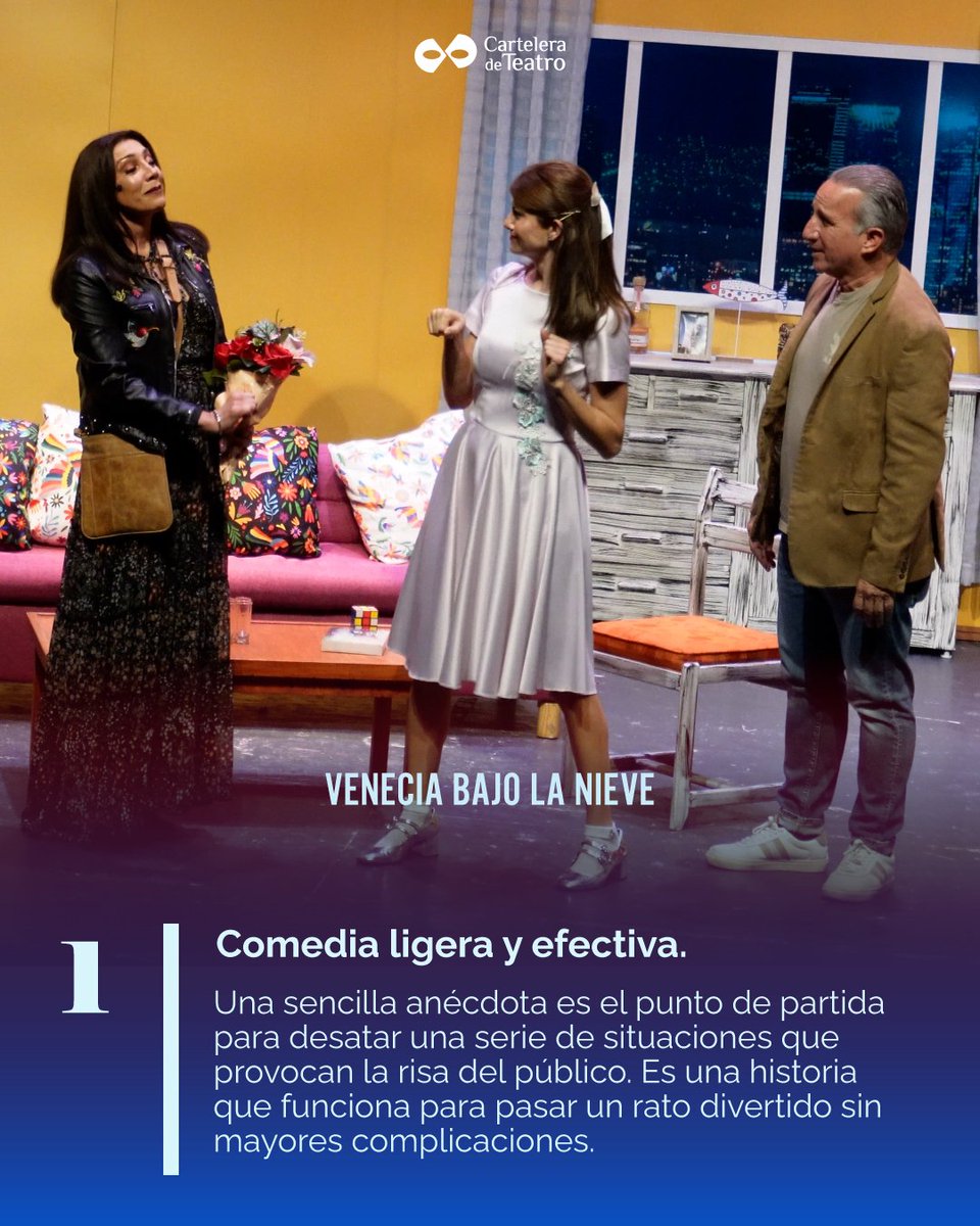 Venecia bajo la nieve está en temporada en el Teatro Rafael Solana, aquí te  damos tres razones para ver esta comedia con un elenco que incluye a  Cynthia Klitbo, Plutarco Haza, María