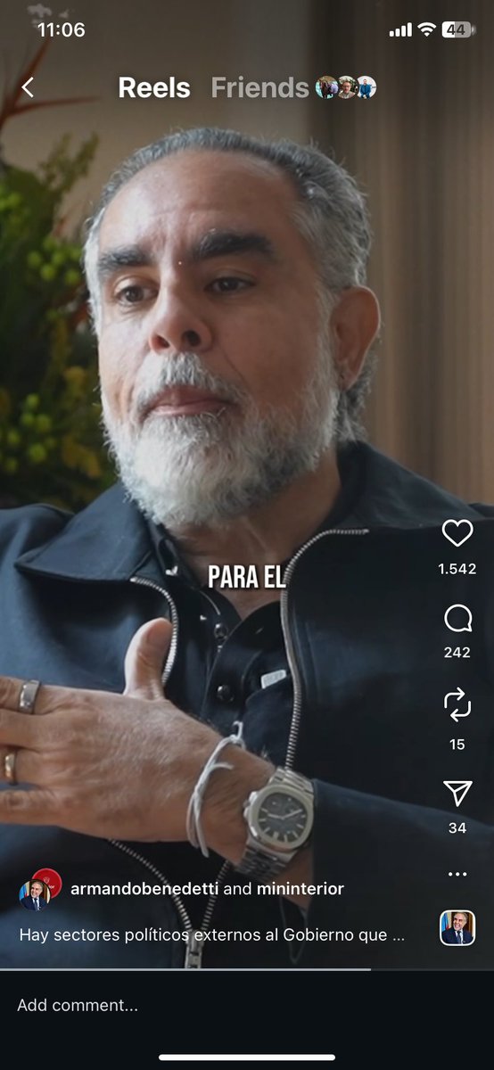 Recuerden pagar sus impuestos a tiempo, Benedetti necesita ampliar su colección de relojes Patek Philippe, solo en estas dos fotos ya tiene USD 282.000 o casi 1.094.000.000 millones puestos.

De pronto <a href="/r3ntas/">Rentas.</a> nos ayude a saber a cuanto % corresponde del total de su patrimonio.