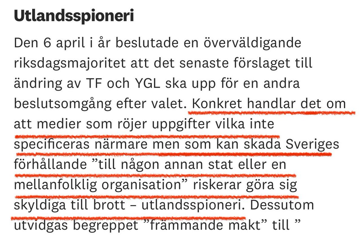 Sannolikheten för att Sveriges högerregering säljer vapen till den högerextrema israeliska regimen - som används i folkmordet -  är skyhög.

Men svensk media är förbjudna att rapportera det - vilket naturligtvis är 𝙩𝙤𝙩𝙖𝙡𝙩 𝙫𝙖𝙣𝙨𝙞𝙣𝙣𝙚. 

#svpol