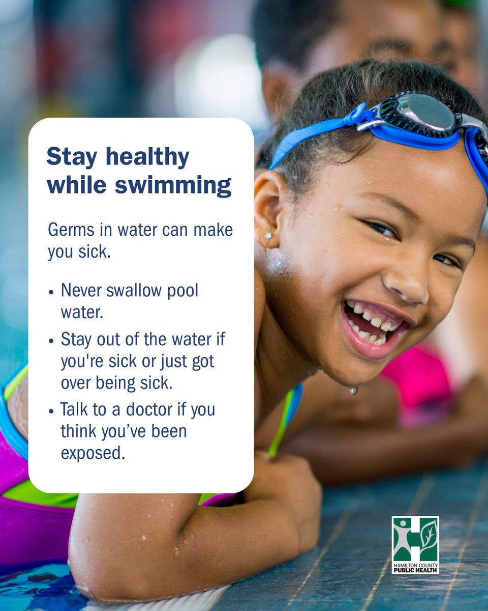 No matter how you enjoy the water—swimming, splashing, or doggie paddling—pool safety helps keep everyone healthy. 🥽💦 

Crypto is a germ that can cause stomach illness and spreads easily in water. Don’t swim if you’re sick or recovering, and never swallow pool water.