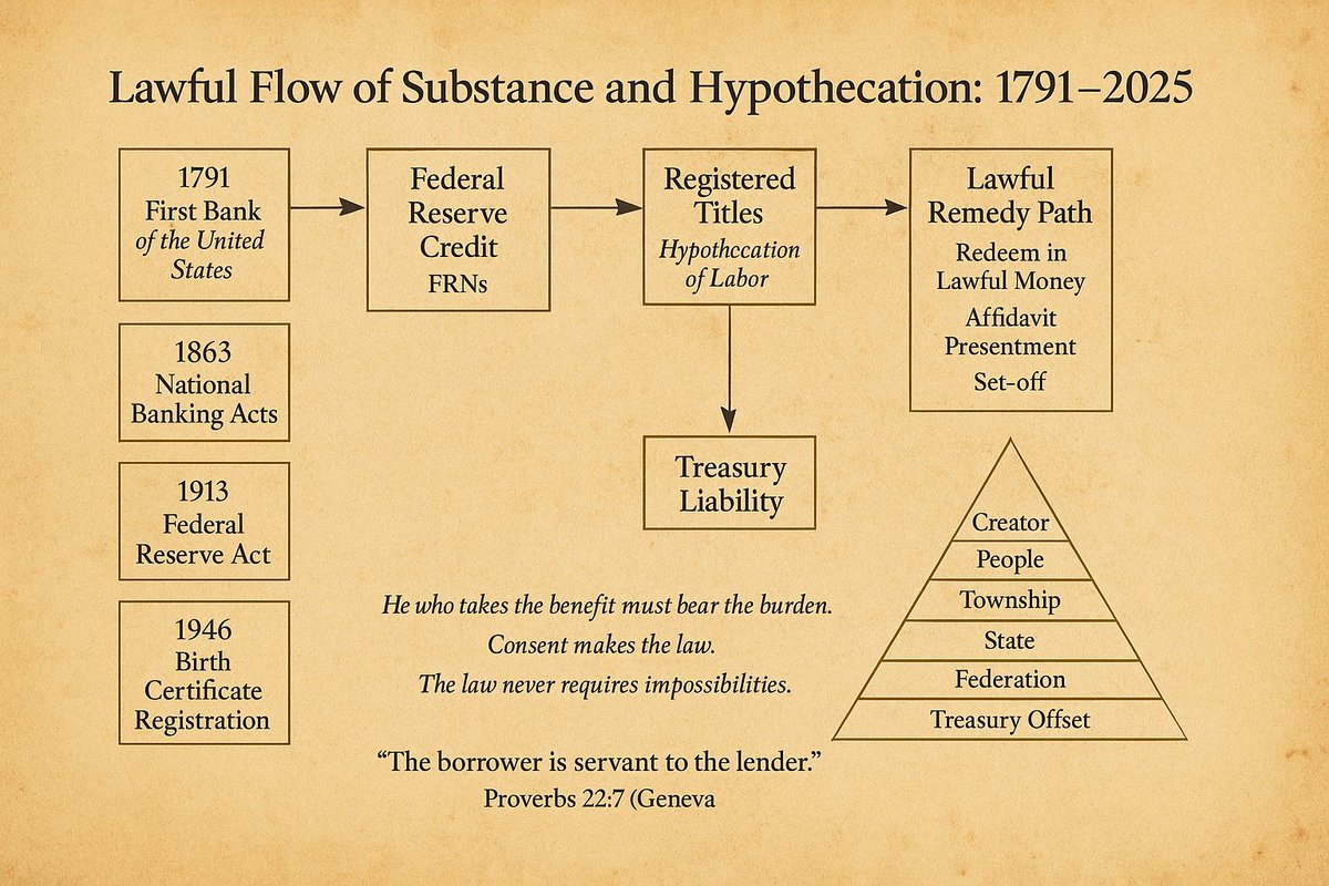 redbeard172023's tweet image. ––––––––––––––––––––––––––––
ARE YOU OWED AN OFFSET?
––––––––––––––––––––––––––––

The reason the US Treasury is obligated to offset obligations for &quot;the people&quot; is because everything of substance was taken: the gold, the silver, title to your land, and title to your automobiles.…