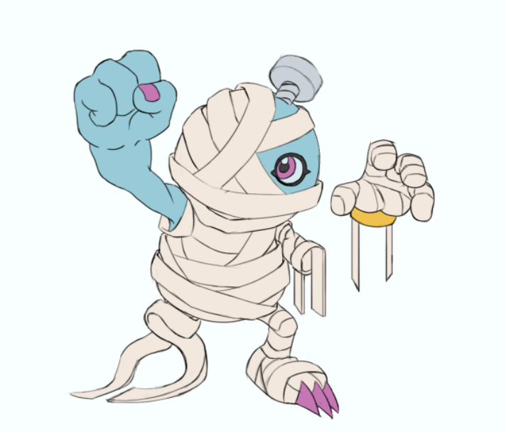 Tengumon_'s tweet image. Halloween is coming! and Mummy has already risen from the sarcophagus!