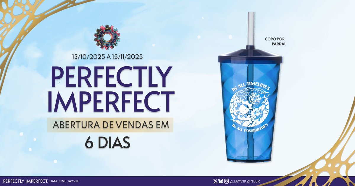 ✨️ Revelação de Merch! ✨️

A primeira revelação do dia é desse copo espetacular feito por <a href="/pardaldebotas/">Pardal 🐤⛅🏵️</a>! Ile não arrasou nessa arte?

A pré-venda começa em 6 dias!

#jayvik #jayvikzinebr