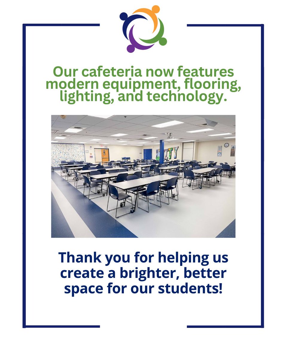 UnityDelray's tweet image. 💙 Thanks to our generous families, Unity’s cafeteria now features modern equipment, new flooring & upgraded technology! Every donation makes a lasting impact. 🙌
👉 Donate today: form-renderer-app.donorperfect.io/give/unity-sch…
#UnitySchoolFL #AnnualFund #SupportUnity