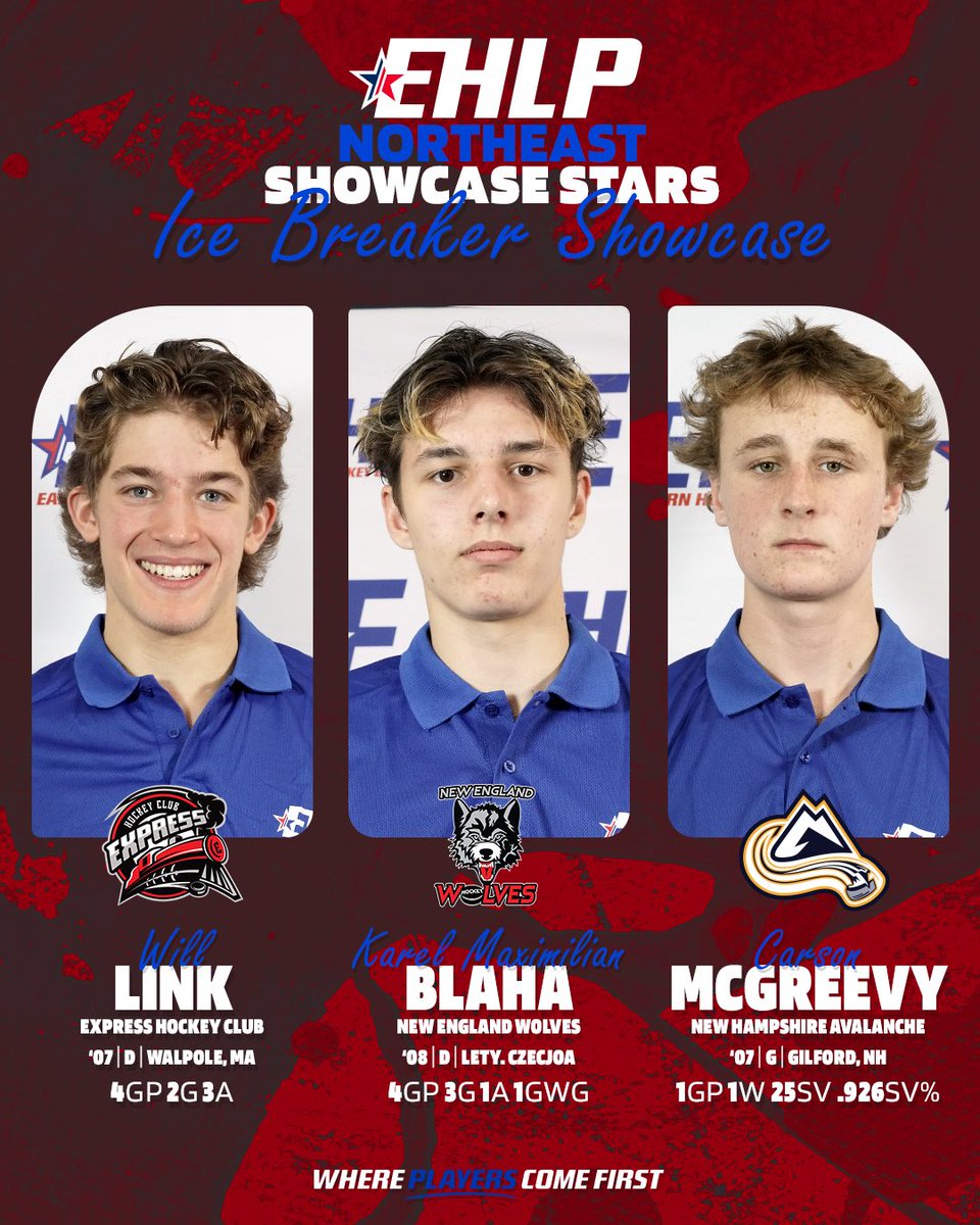EHLpremier's tweet image. The Eastern Hockey League Premier announce Showcase Stars for Week #2. These selections come from the Ice Breaker Showcase between October 2nd and October 5th.

🔗: bit.ly/42tD6Y3

#WherePlayersComeFirst | #DevelopPromoteAdvance