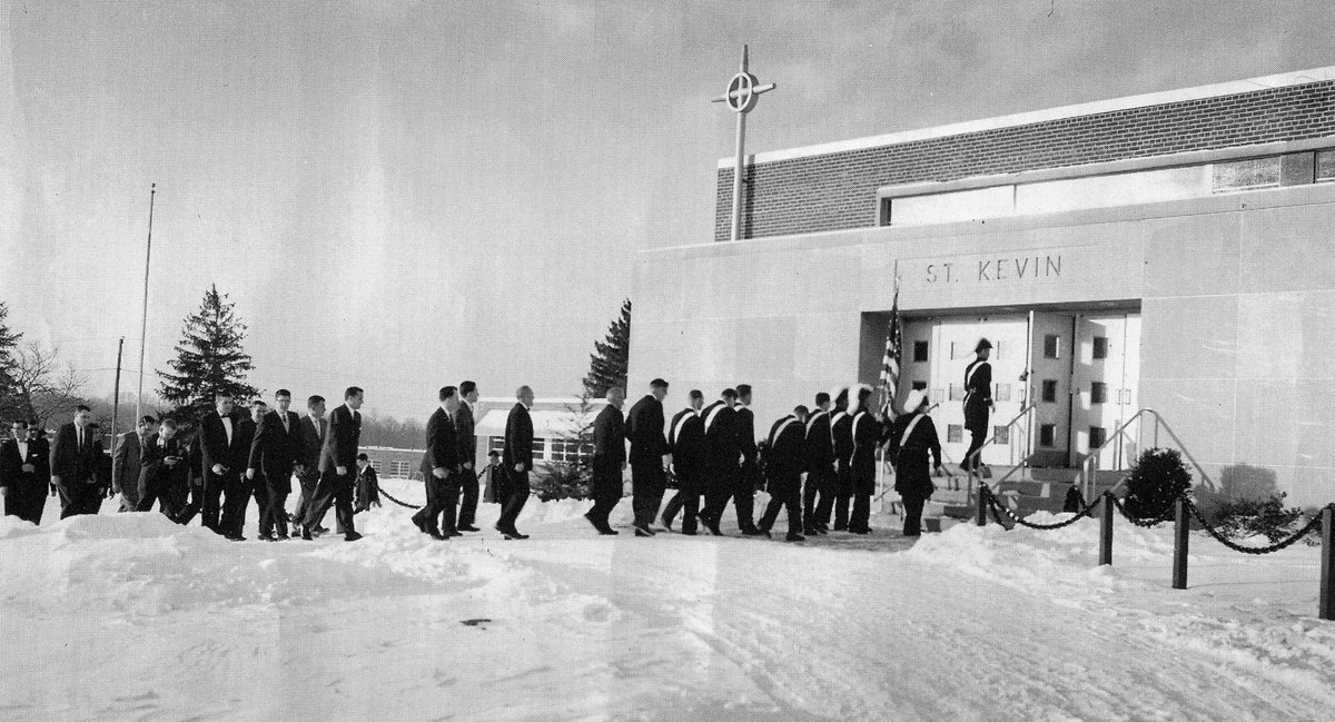 A fourth parish was also founded on this day in 1955: Saint Kevin’s in Springfield, Delaware County. In the early years, worship sites included the clubhouse of Springfield Country Club and a converted garage known as “The Little Chapel On The Hill.”