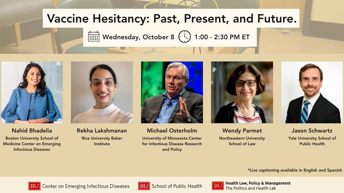 Tune in at 1:00PM ET for a very timely Public Health Conversation webinar, "Vaccine Hesitancy: Past, Present, and Future." Co-hosted by CEID and <a href="/BUSPH/">Boston University School of Public Health</a>. Register here: spr.ly/6013A9MfJ