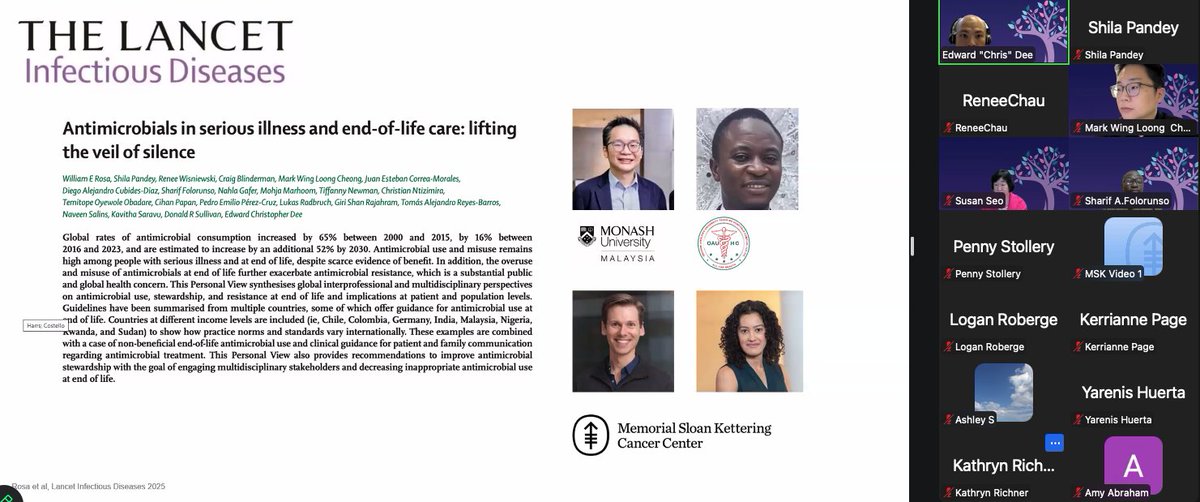 MSK_PalCareDay's tweet photo. @EChrisDee on Abx @ EOL @ 6th Annual U.S. Celebration of World Hospice & Palliative Care Day: A Virtual Coming Together #MSKWHAPCD #WHAPCD25 #PalliativeCare @MSKCME @MSKCancerCenter @BillyRosaPhD https://t.co/roxQnNuurl