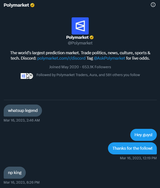 Never doubted <a href="/Polymarket/">Polymarket</a> for a second