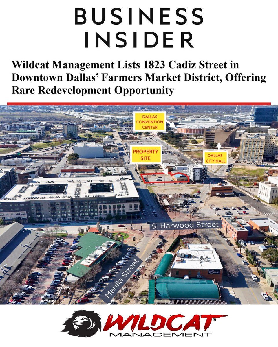 Featured on Business Insider: 1823 Cadiz St in Downtown Dallas’ Central Business District is a rare 0.67-acre site with no height limits, flexible zoning &amp; income-generating parking. Just 3 blocks from the $3.7B Convention Center redevelopment. Read more: bit.ly/4mUIZoi