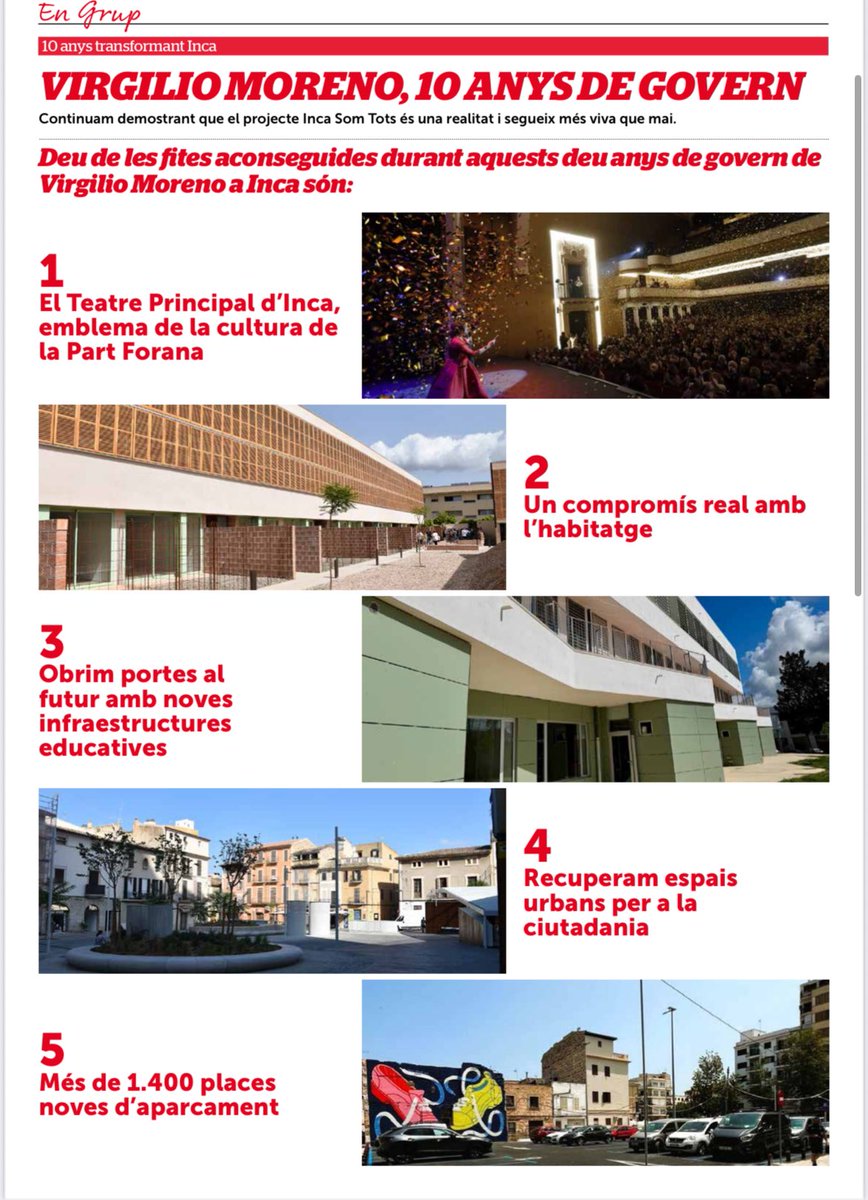 SocialistesInca's tweet photo. 🗞️🗞️ La revista dels @SocialistesInca ja és al carrer per commemorar els deu anys de @Virgilio_Moreno al capdavant de la batlia d'Inca i la transformació de la nostra ciutat. #IncaSomTots https://t.co/anXAqEWAzk
