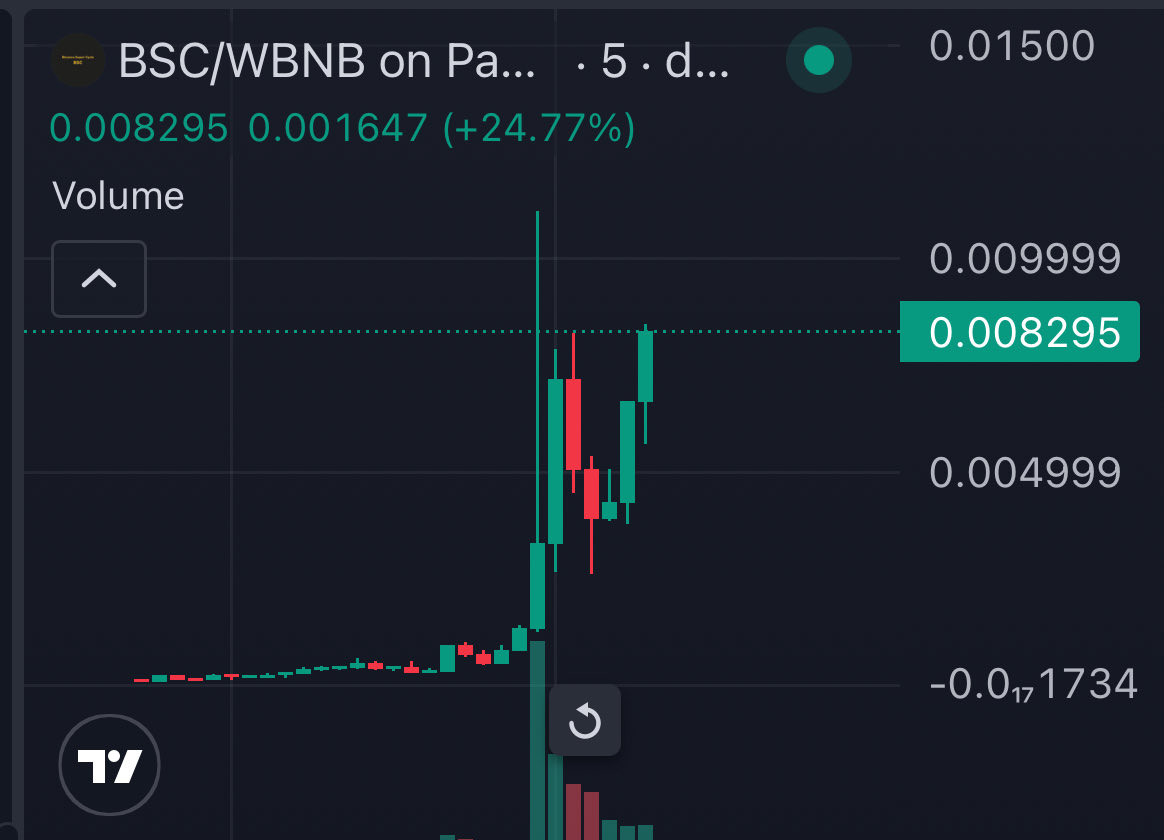 $BSC Looking Incredible Here 

Just Touched 8m After CZ &amp; BNB Tweet 

We Are SO EARLY To The Binance Super Cycle 

0x6331BF8D601f0D7F0d2101772af5137c418c4444