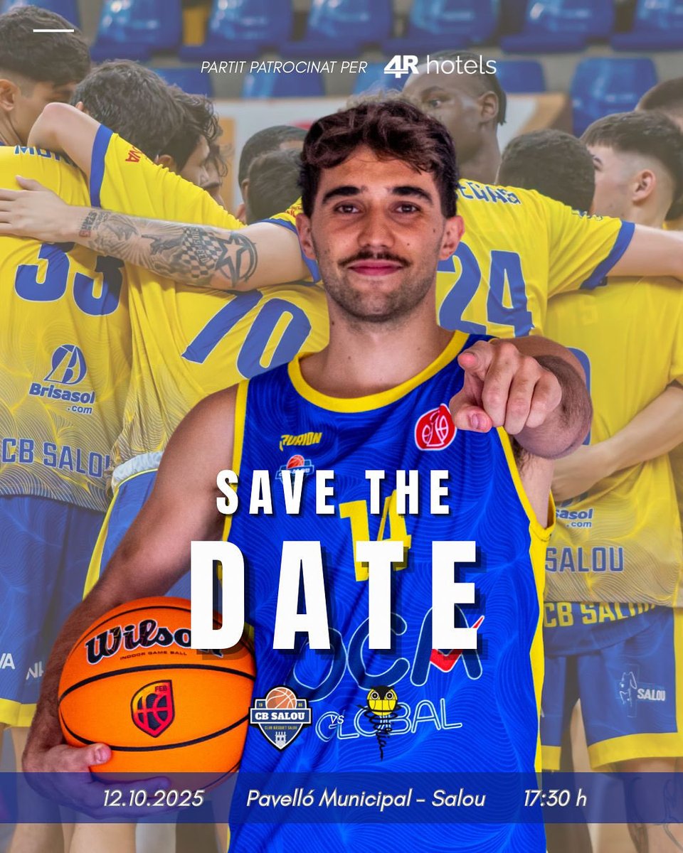 🚨 Aquest diumenge tornem a casa!

Volem el pavelló ple fins dalt! 🙌

Afició‼️, us necessitem per empènyer l’equip i començar forts davant de la nostra gent 💪

💬 Fem pinya, fem soroll i deixem clar que a Salou es viu el bàsquet com enlloc! 💙💛