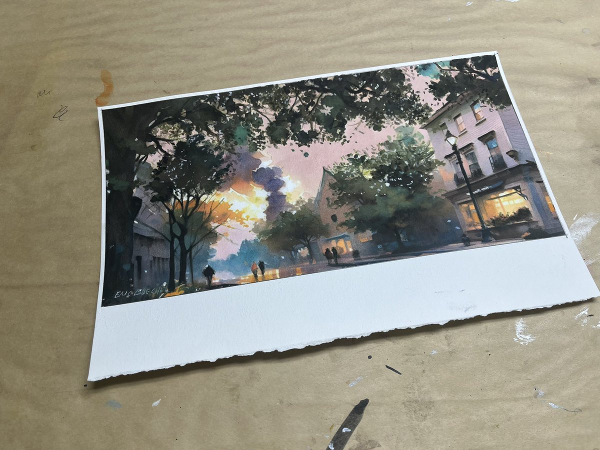 EricBuechel's tweet photo. Untitled 
By #EricBuechel
#Watercolor on Paper
5.75” x 11.75

I had a small piece of scrap paper and a little time on my hands and decided to make this small painting. #sketch #drawing #PracticeEveryDay #painting #InTheStudio https://t.co/JLpK7E25kn
