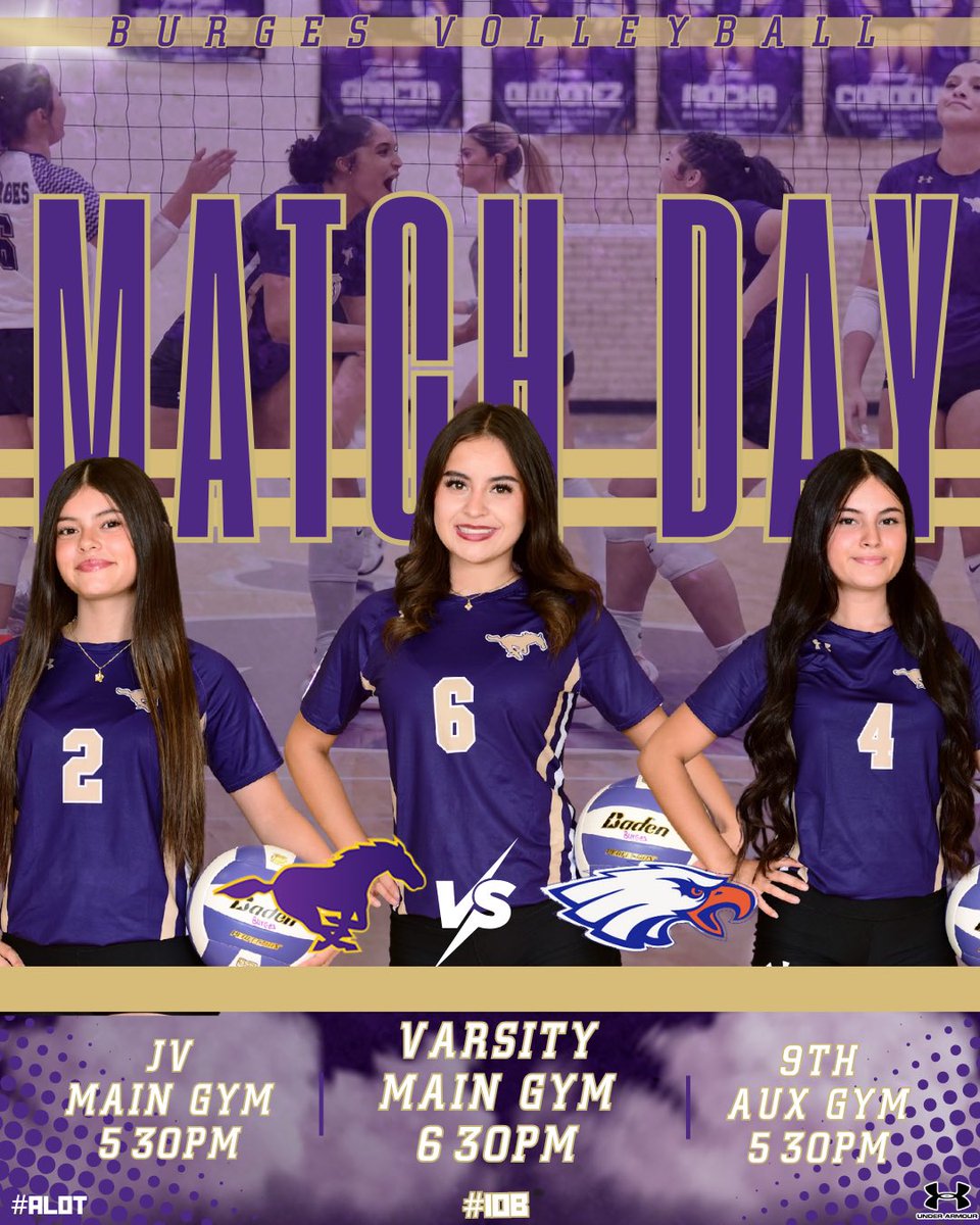 🏐 MATCH DAY 💜 Catch your Lady Mustangs on the road against Canutillo Eagles!  #IOB #ALOT <a href="/Burges_Mustangs/">Burges_Mustangs</a> <a href="/Fchavezeptimes/">Felix Chavez</a> <a href="/CMarenco08/">Christina Marenco</a> <a href="/EPISDathletics/">EPISD ATHLETICS</a>