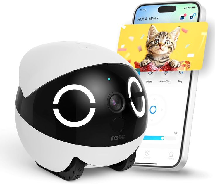 AlbertMascall's tweet photo. Enabot EBO 2K Camera Robot ROLA Mini: Movable Pet Camera Battery-Powered with Phone App, Indoor Cam w/One-Touch Call, 2-Way Talk, Night Vision, Motion Detection, Video Recording https://t.co/6UsKOcVKuc via @pinterest https://t.co/a61UyJJnFT
