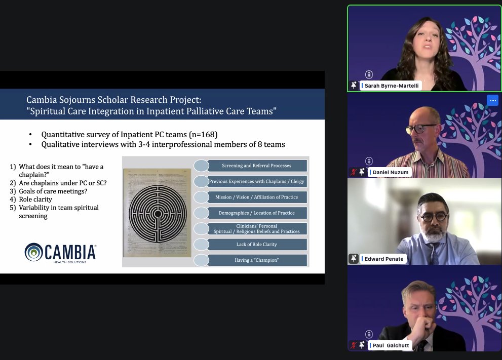 MSK_PalCareDay's tweet photo. @byrne_martelli on the role of chaplaincy on palliative care teams 6th Annual U.S. Celebration of World Hospice & Palliative Care Day: A Virtual Coming Together #MSKWHAPCD #WHAPCD25 #PalliativeCare @MSKCME @MSKCancerCenter @BillyRosaPhD https://t.co/fFe3EG7RCY